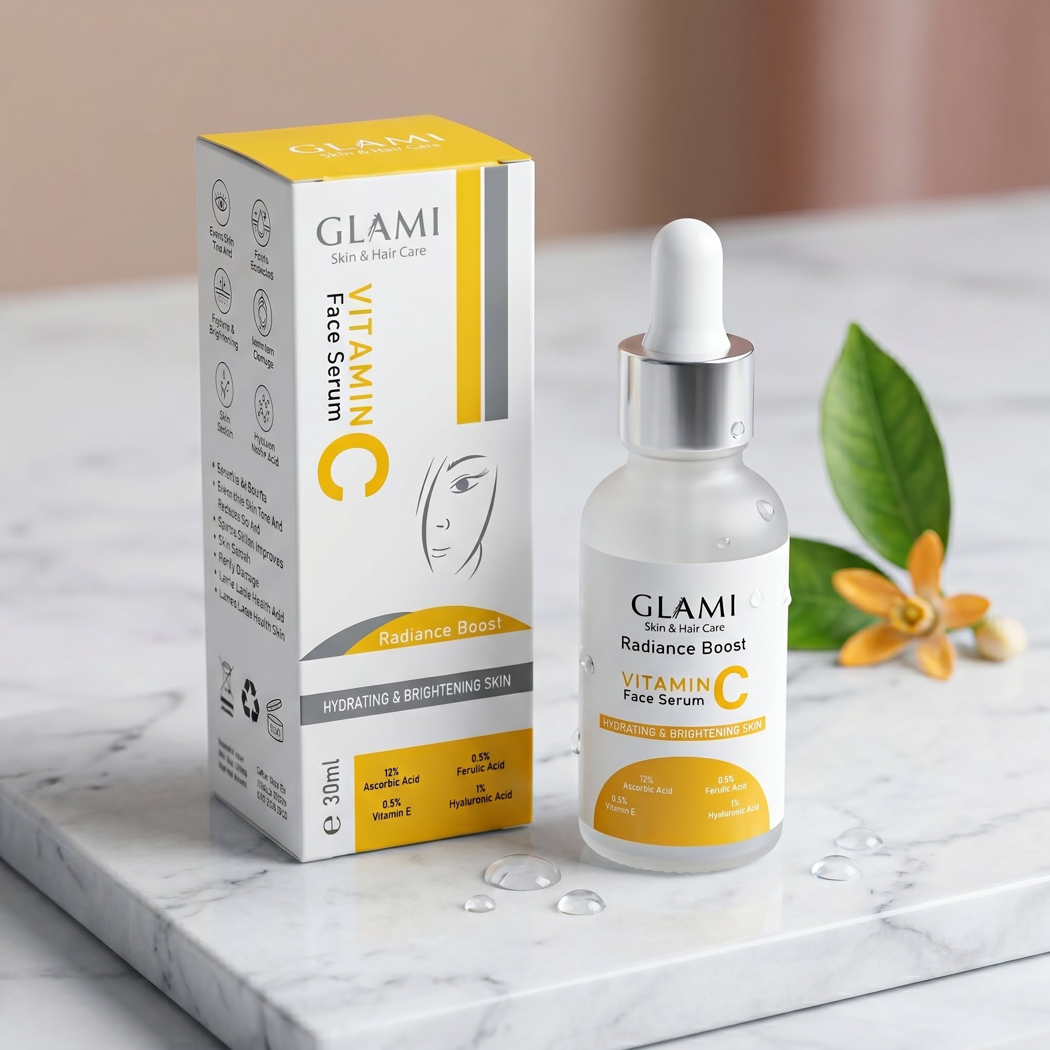 GLAMI Vitamin C Serum 30ml – Brightening &amp; Glow Boost Formula
