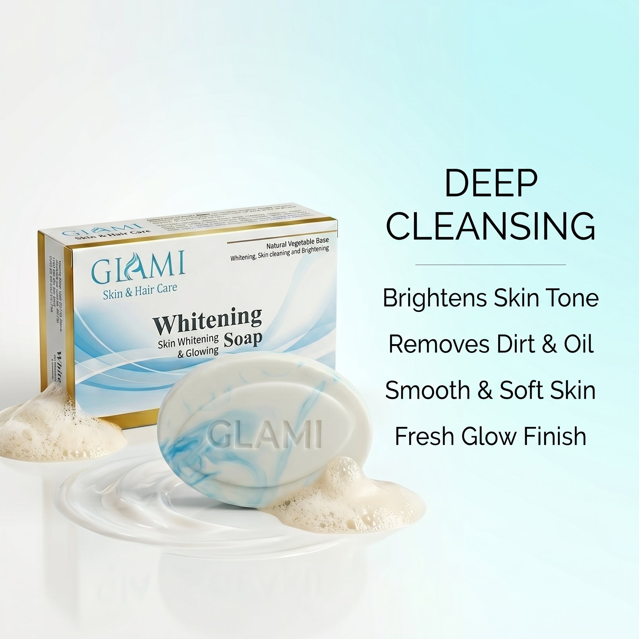 GLAMI Whitening Soap – Brightening &amp; Deep Cleansing Glow Bar