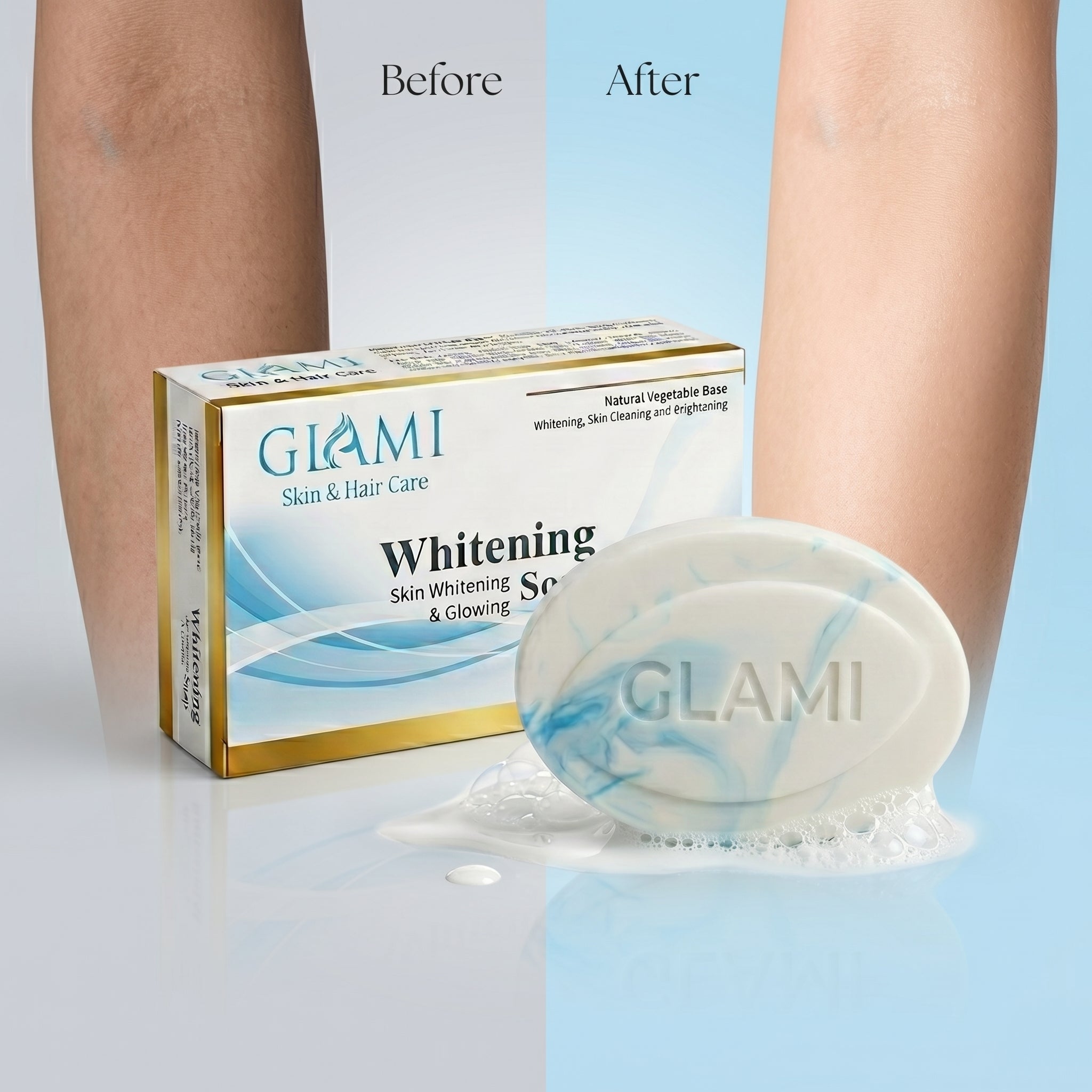 GLAMI Whitening Soap – Brightening &amp; Deep Cleansing Glow Bar