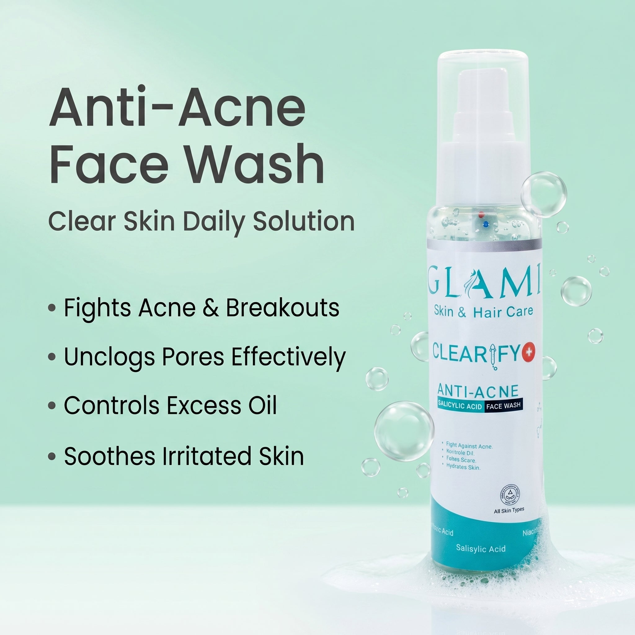 Clearify Anti-Acne Face Wash – Salicylic Acid Deep Cleansing Formula