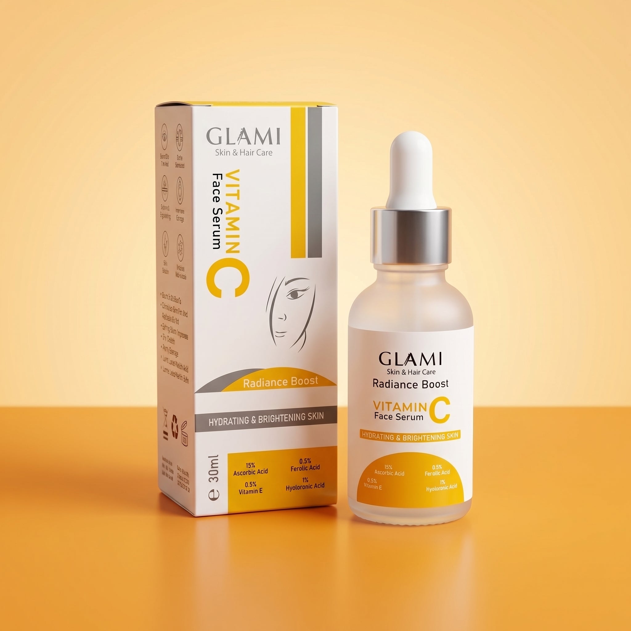 GLAMI Vitamin C Serum 30ml – Brightening &amp; Glow Boost Formula