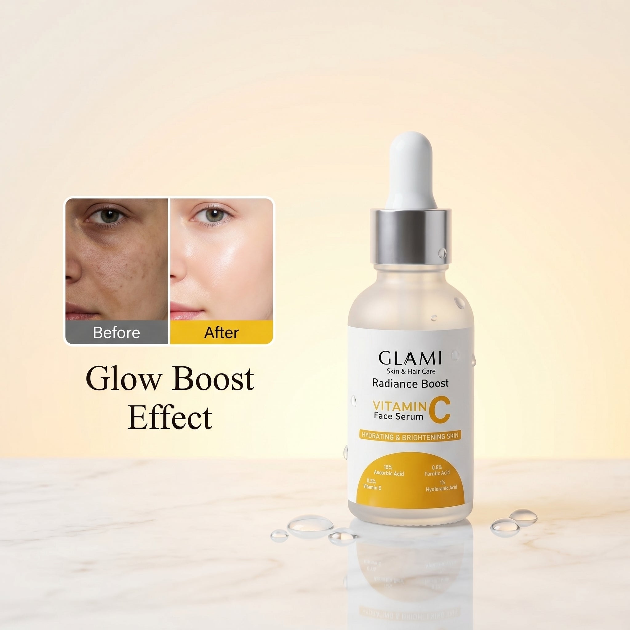 GLAMI Vitamin C Serum 30ml – Brightening &amp; Glow Boost Formula