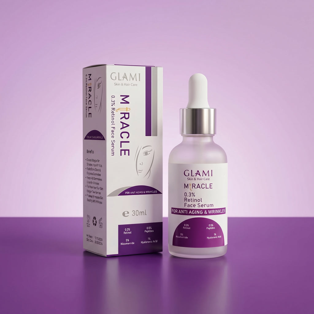 GLAMI Miracle Serum 30ml – Retinol 3% Anti-Aging &amp; Skin Renewal Formula