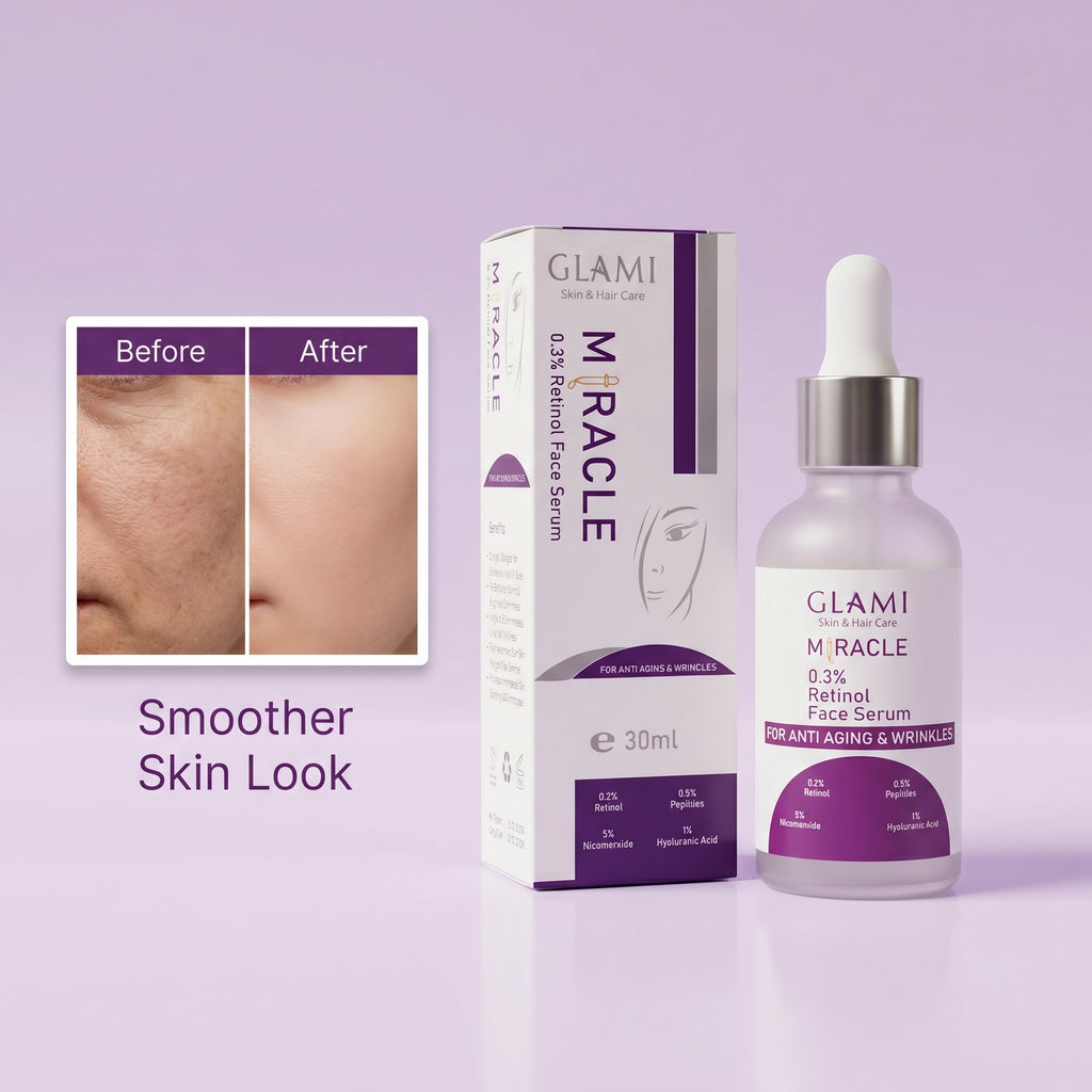 GLAMI Miracle Serum 30ml – Retinol 3% Anti-Aging &amp; Skin Renewal Formula