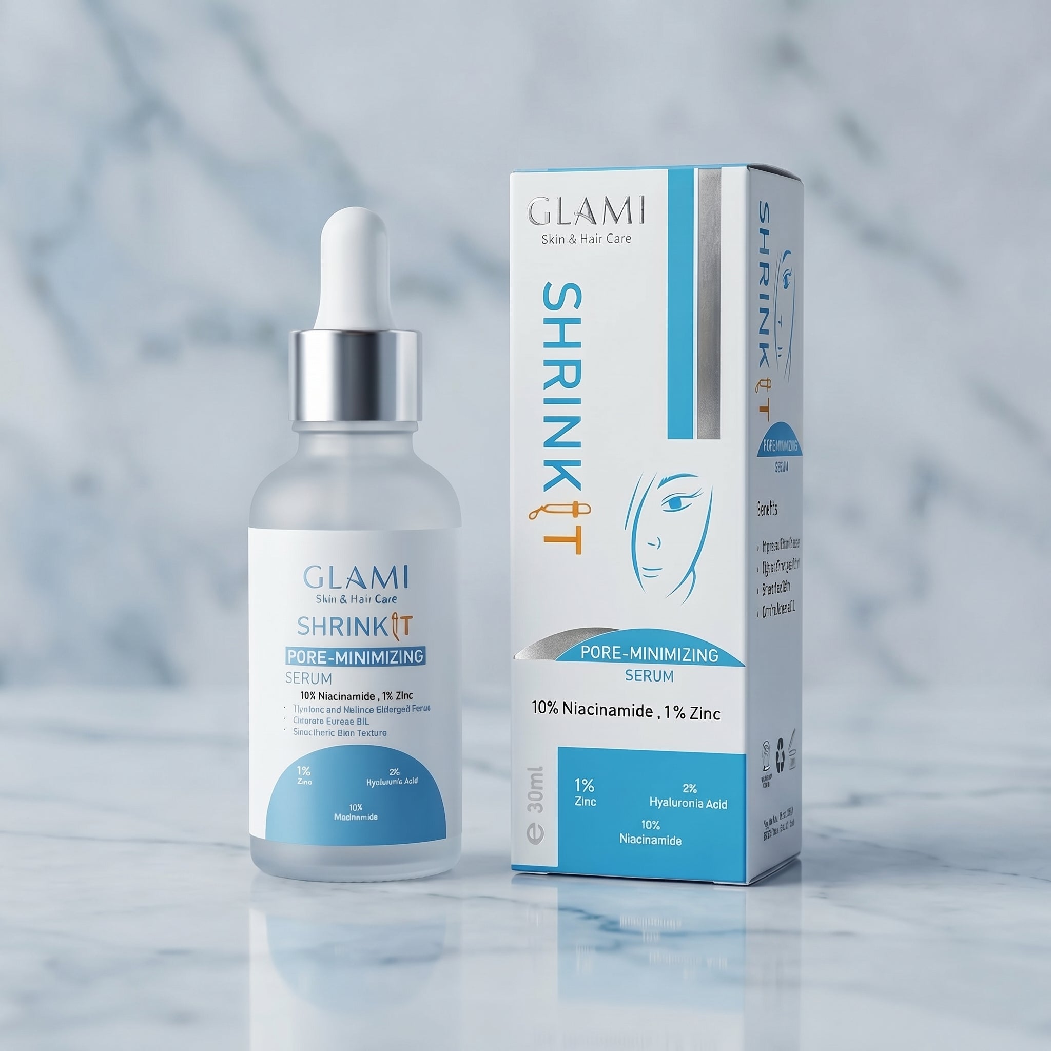 GLAMI Shrink It Serum 30ml – Niacinamide 10% + Zinc 1% Pore Refining Formula