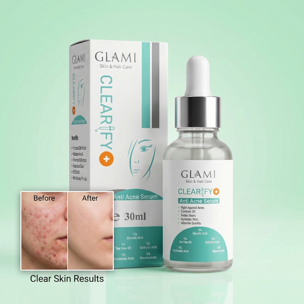 GLAMI Clearify+ Anti Acne Serum 30ml – Salicylic Acid &amp; Oil Control Formula