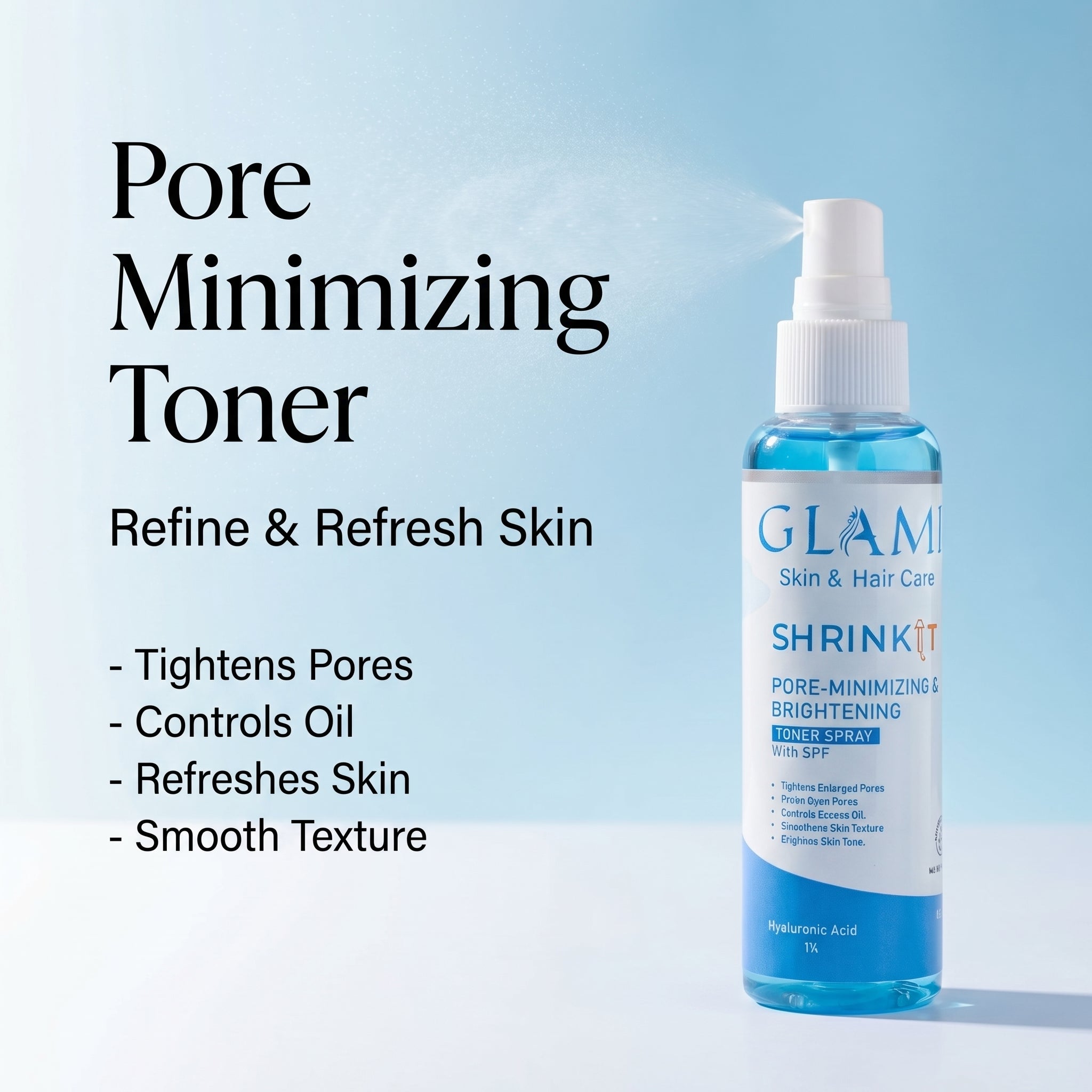GLAMI Shrink It Toner Spray SPF – Pore Minimizing &amp; Oil Control Mist