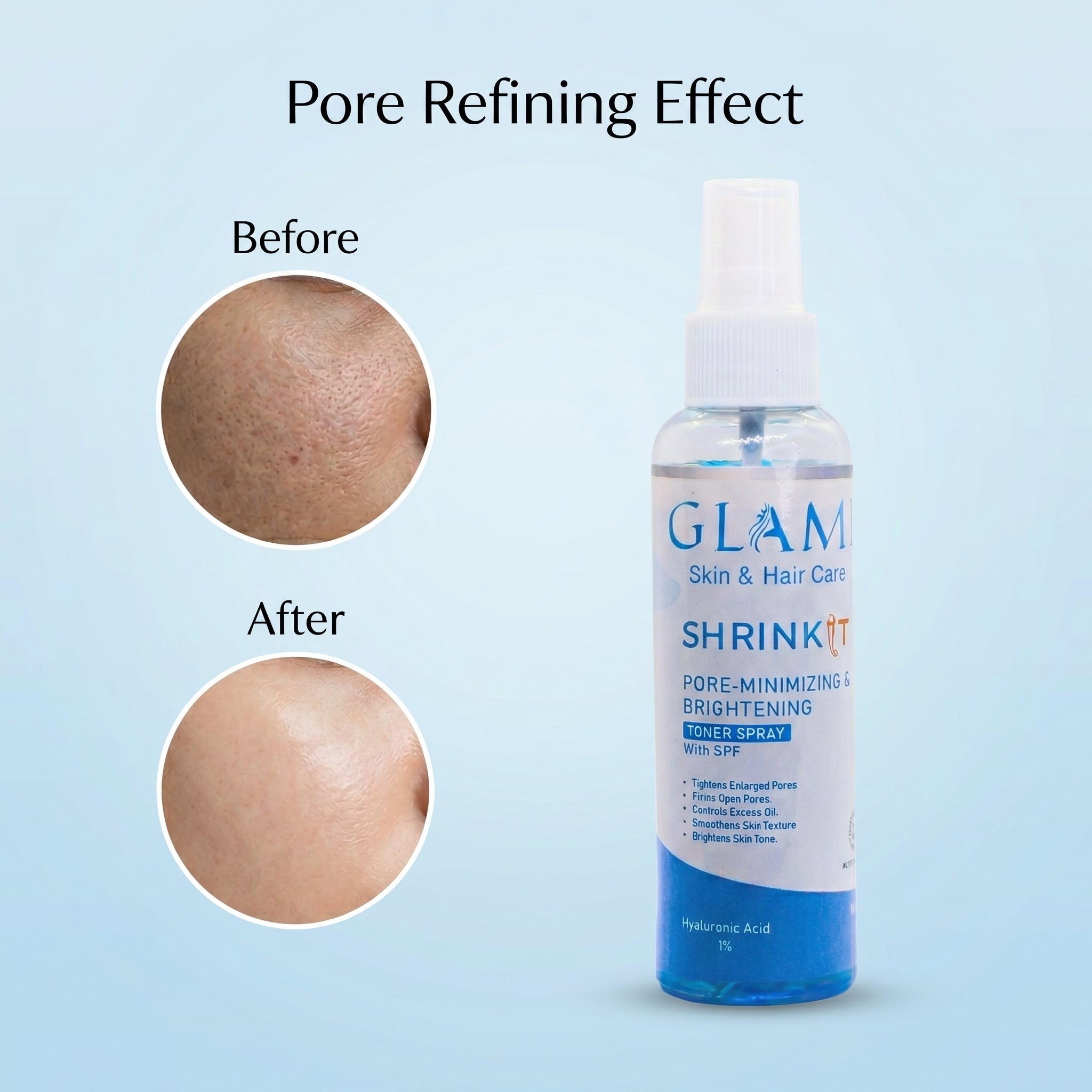 GLAMI Shrink It Toner Spray SPF – Pore Minimizing &amp; Oil Control Mist