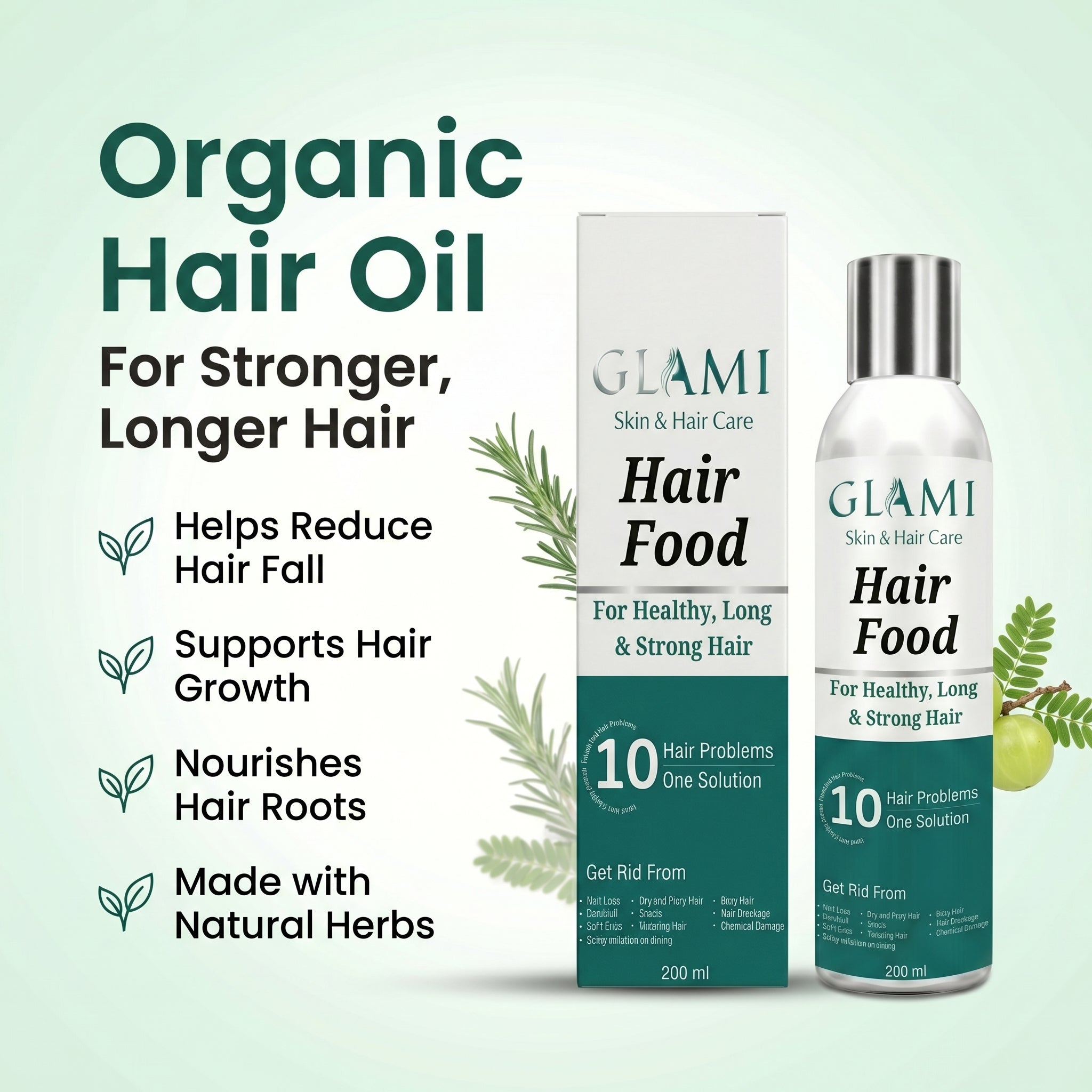 GLAMI Hair Food Organic Hair Oil – Anti Hair Fall, Dandruff Control &amp; Hair Growth Therapy