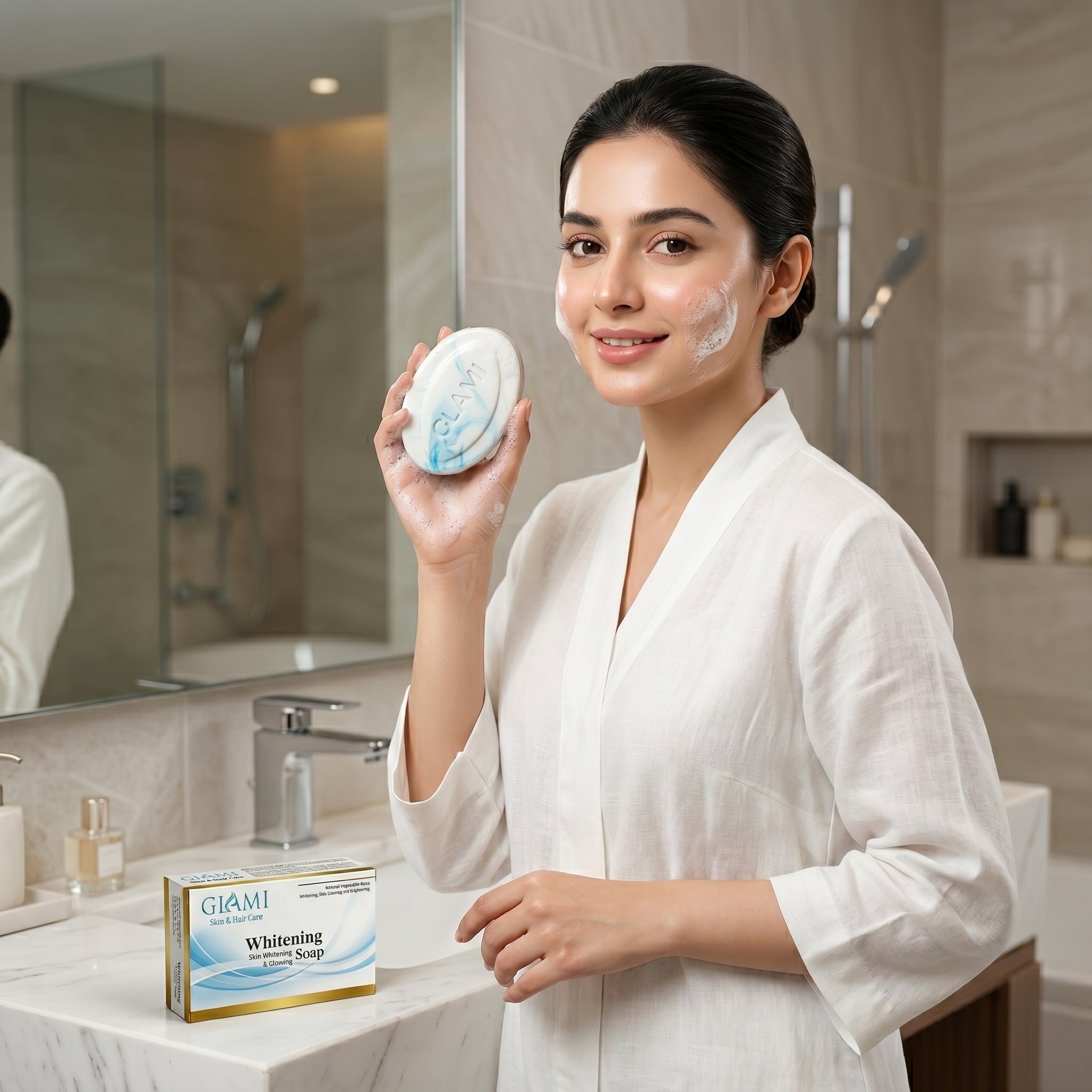 GLAMI Whitening Soap – Brightening &amp; Deep Cleansing Glow Bar